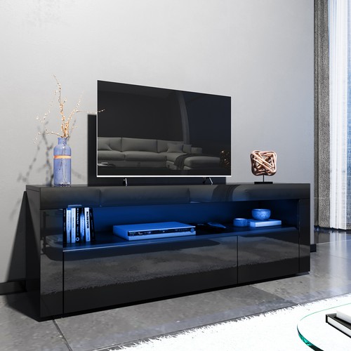 Black unit cabinet - tv, led