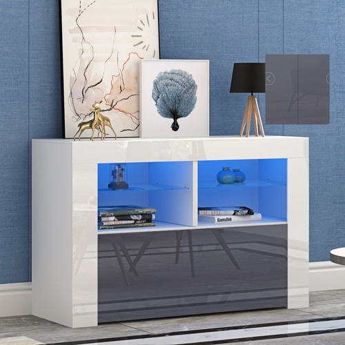Grey high gloss - gloss, white